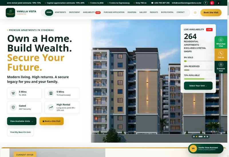 Homepage preview of Vanilla Vista Gardens